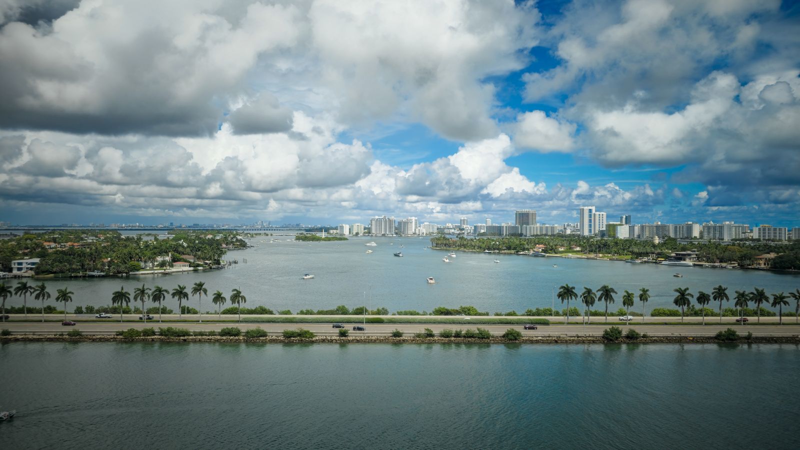Aerial view of Miami and Biscayne Bay